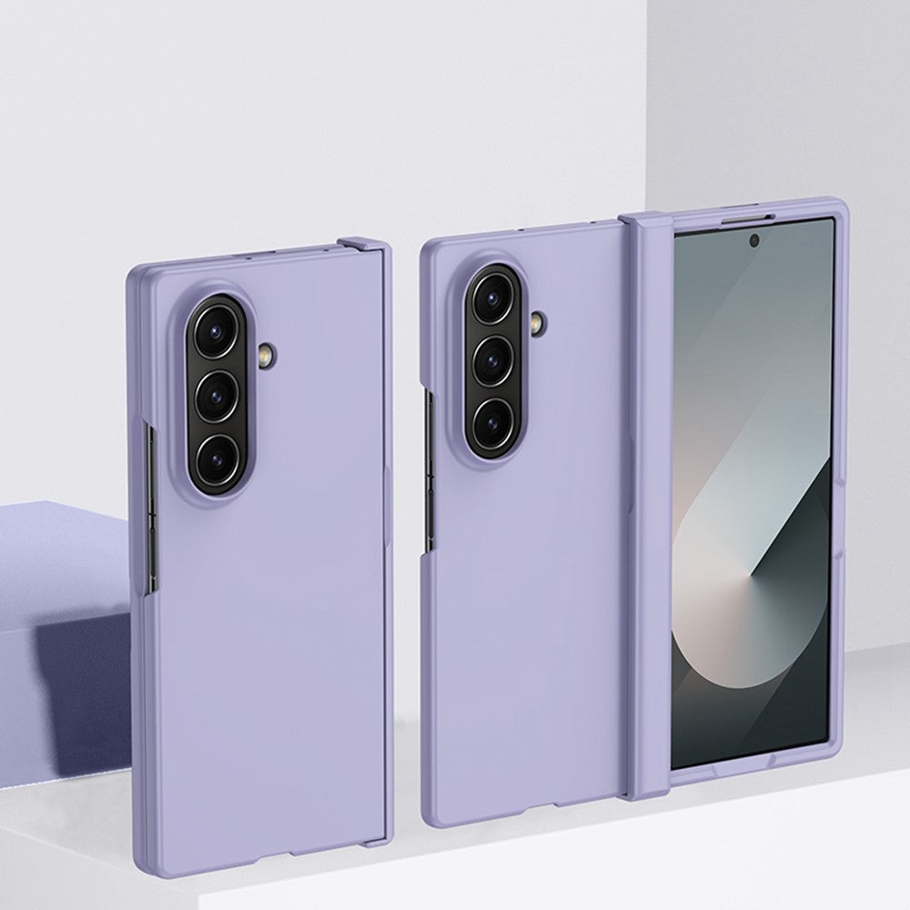 For Samsung Galaxy Z Fold7 5G Case Hinge Protection Skin-Touch PC Phone Cover - Purple