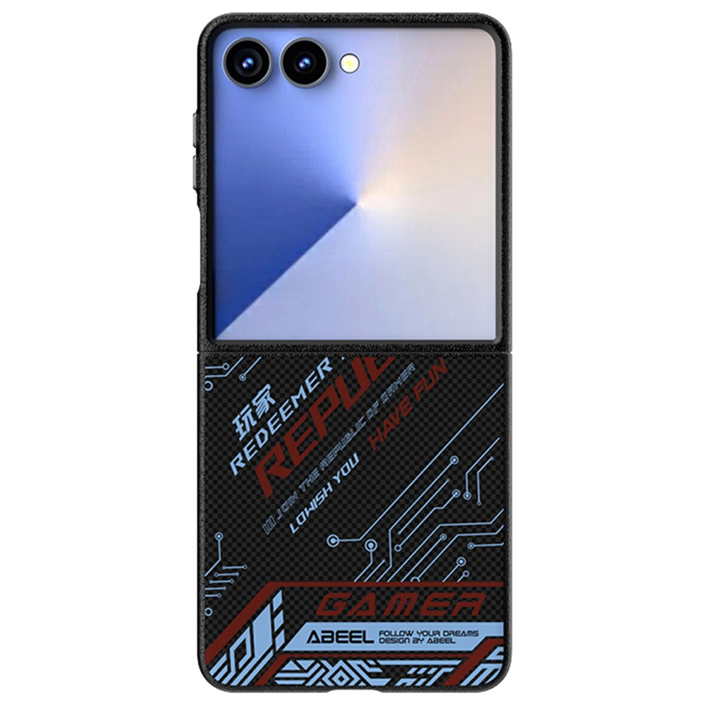 ABEEL For Samsung Galaxy Z Flip7 5G Case Compatible with MagSafe Printed PC Aluminum Alloy Leather Phone Cover - Outstanding No. 4