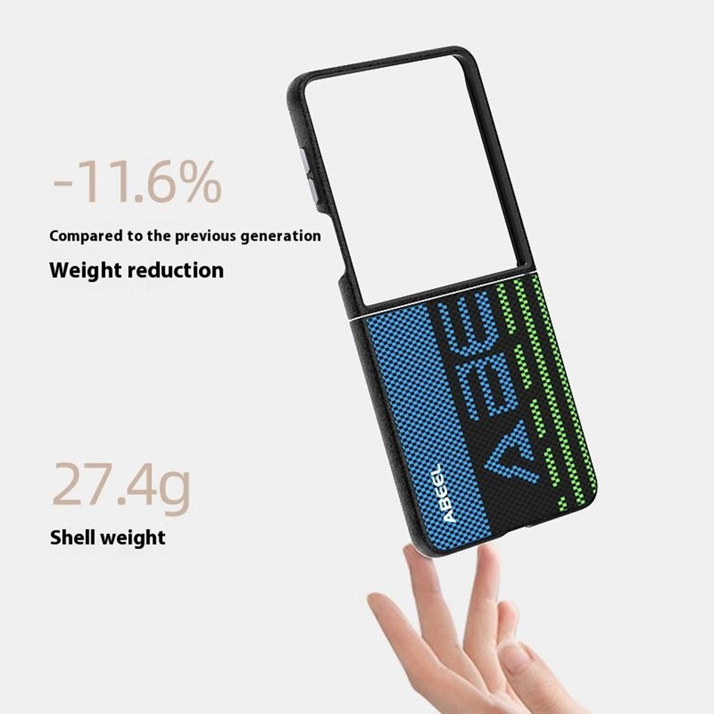 ABEEL For Samsung Galaxy Z Flip7 5G Case Compatible with MagSafe Printed PC Aluminum Alloy Leather Phone Cover - Outstanding No. 4