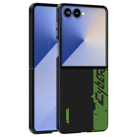 ABEEL For Samsung Galaxy Z Flip7 5G Case Compatible with MagSafe Printed PC Aluminum Alloy Leather Phone Cover - Outstanding No. 3