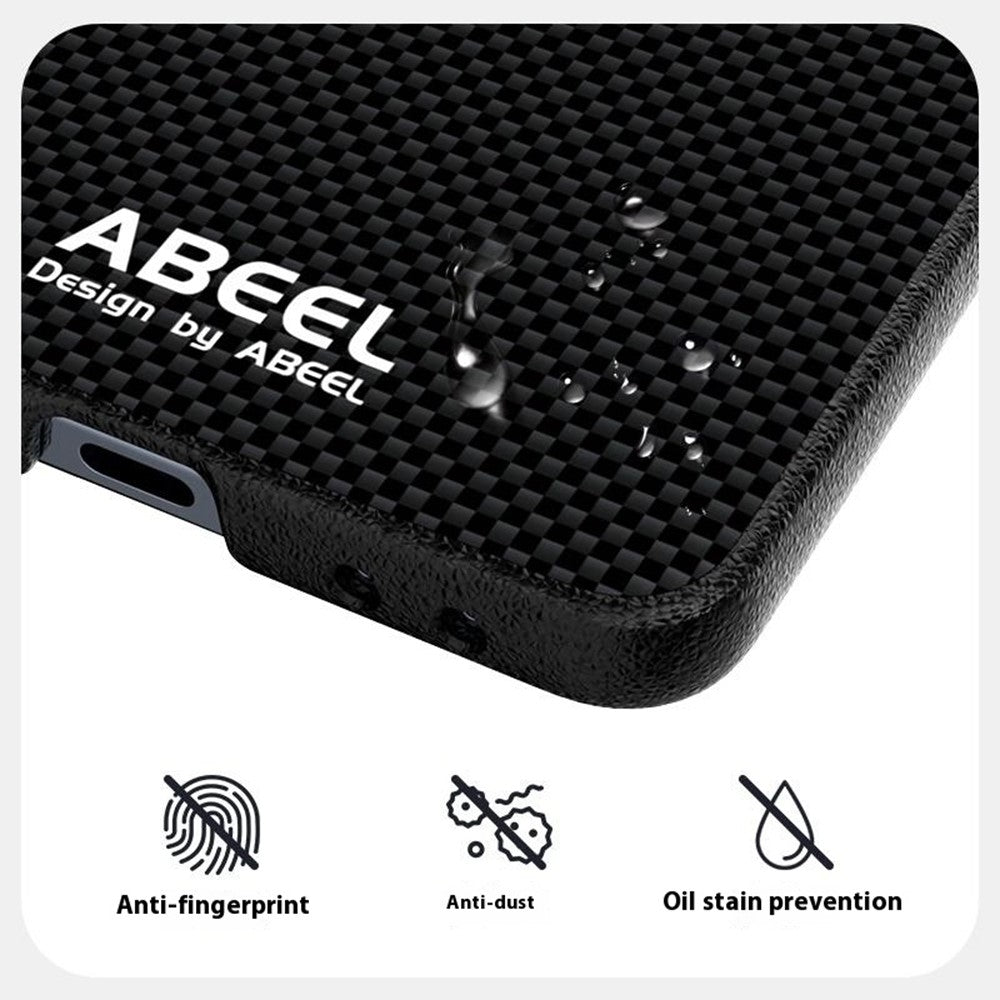 ABEEL For Samsung Galaxy Z Flip7 5G Case Compatible with MagSafe Printed PC Aluminum Alloy Leather Phone Cover - Black