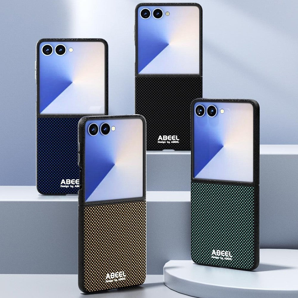 ABEEL For Samsung Galaxy Z Flip7 5G Case Compatible with MagSafe Printed PC Aluminum Alloy Leather Phone Cover - Green