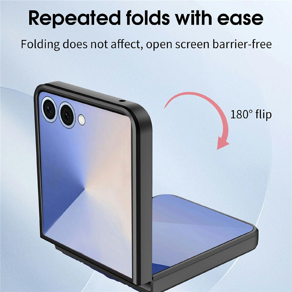 For Samsung Galaxy Z Flip7 5G Case Kickstand PC Phone Back Cover - Black