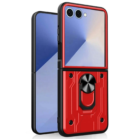 For Samsung Galaxy Z Flip7 5G Case Kickstand PC Phone Back Cover - Red
