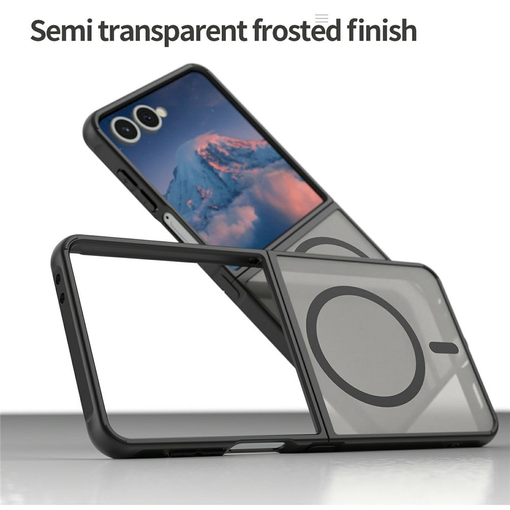 For Samsung Galaxy Z Flip7 5G Case Compatible with MagSafe Anti Drop PC + TPU Phone Cover - Black