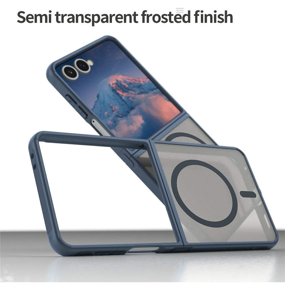 For Samsung Galaxy Z Flip7 5G Case Compatible with MagSafe Anti Drop PC + TPU Phone Cover - Blue