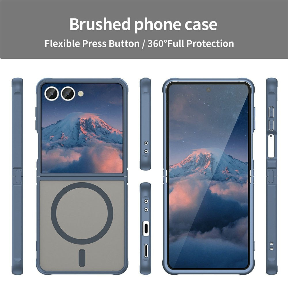 For Samsung Galaxy Z Flip7 5G Case Compatible with MagSafe Anti Drop PC + TPU Phone Cover - Blue
