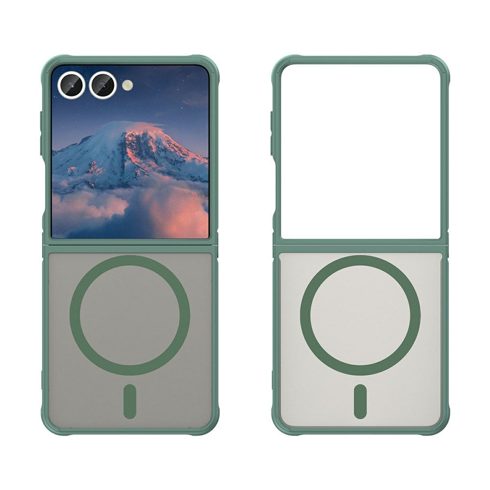 For Samsung Galaxy Z Flip7 5G Case Compatible with MagSafe Anti Drop PC + TPU Phone Cover - Green