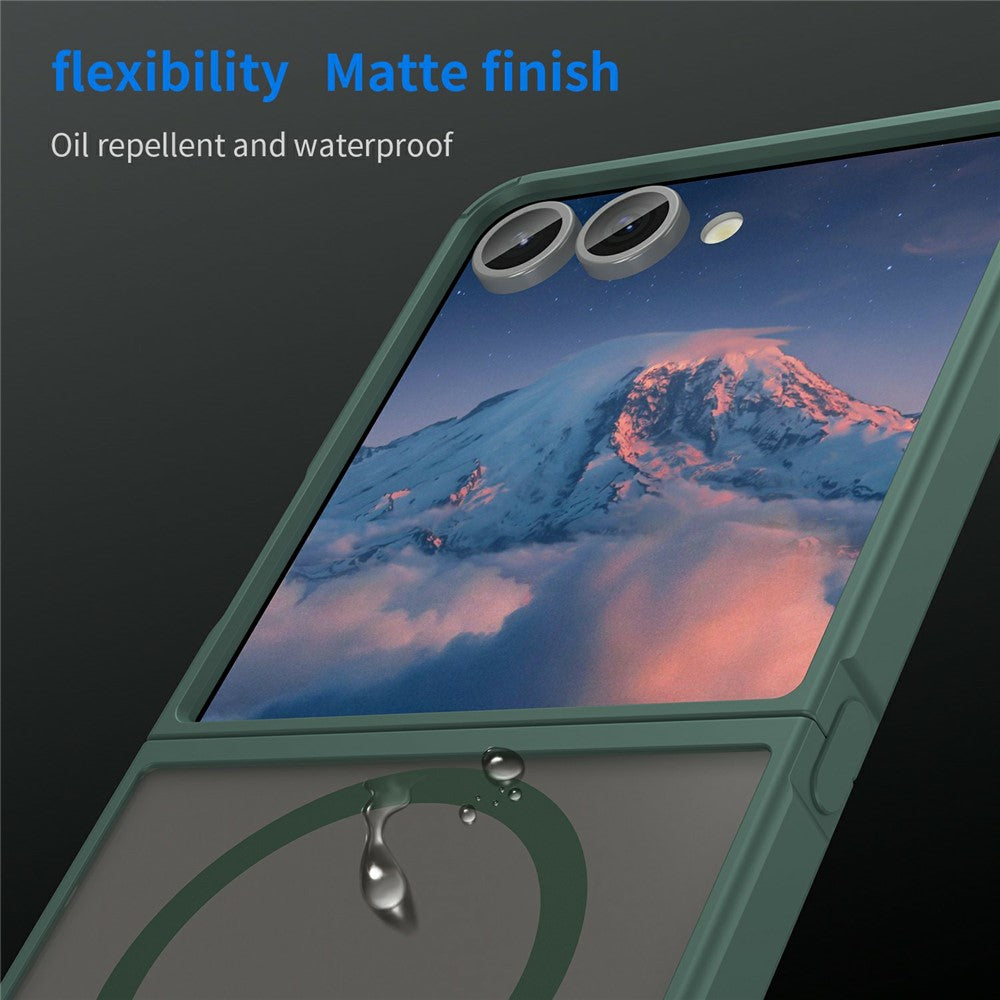 For Samsung Galaxy Z Flip7 5G Case Compatible with MagSafe Anti Drop PC + TPU Phone Cover - Green