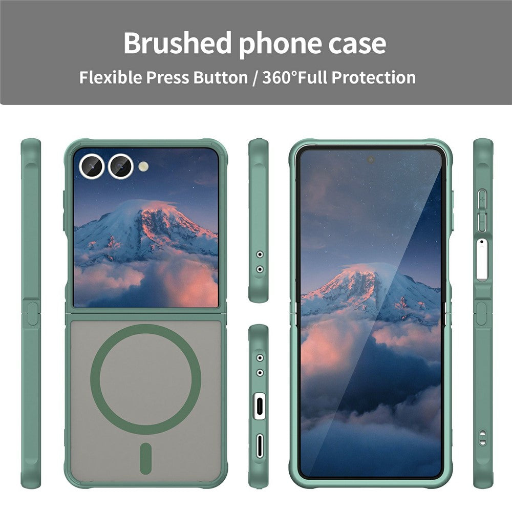 For Samsung Galaxy Z Flip7 5G Case Compatible with MagSafe Anti Drop PC + TPU Phone Cover - Green