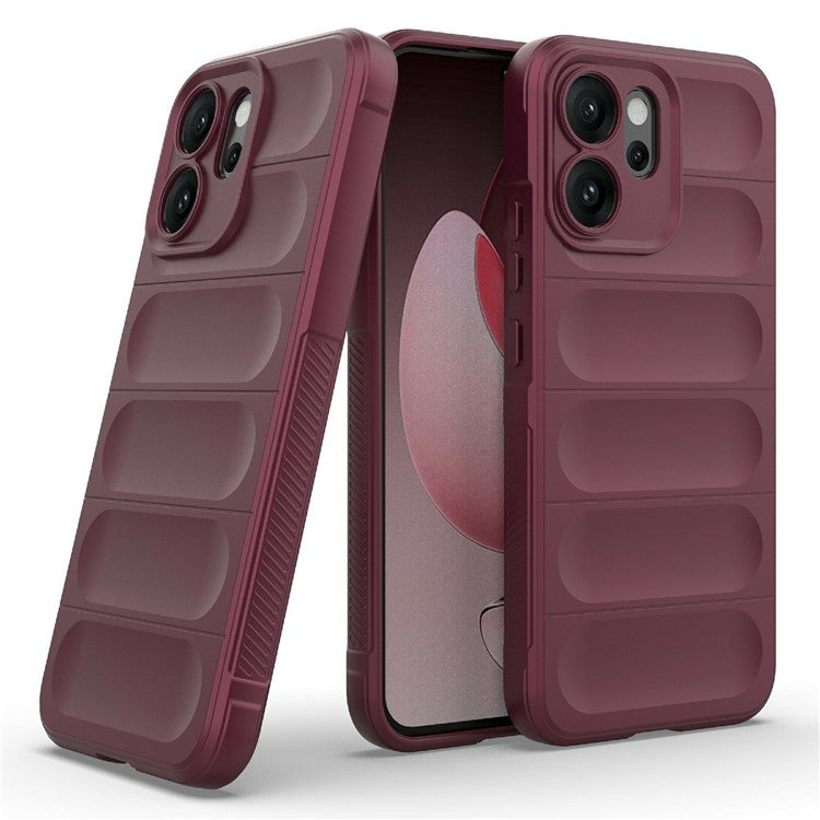 For Oppo Reno14 5G (Global) Case Anti-Drop Soft TPU Rugged Phone Back Cover - Wine Red
