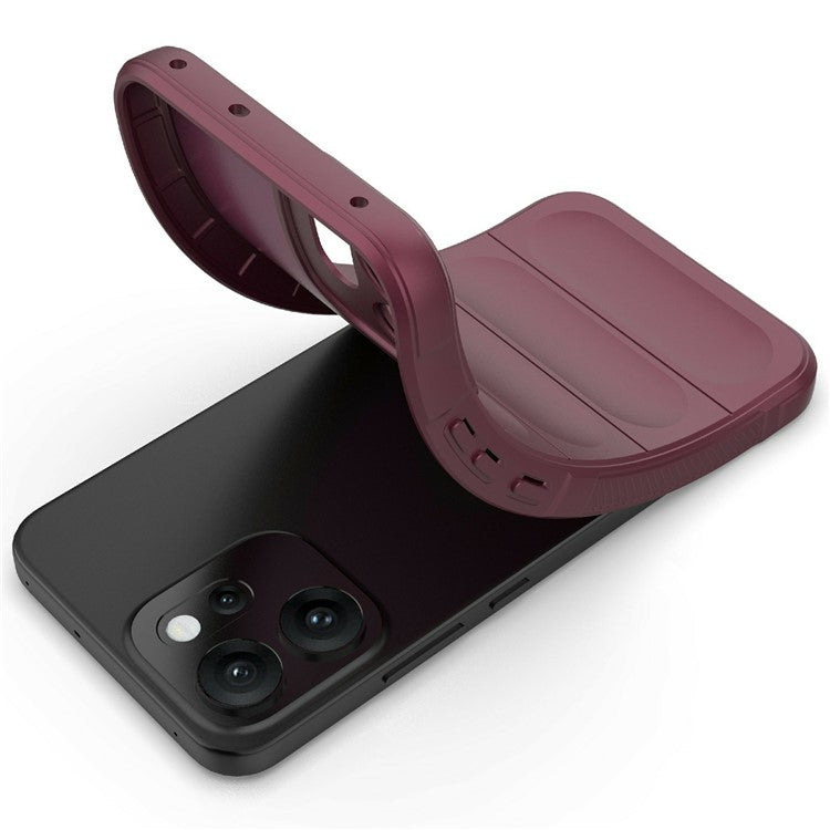 For Oppo Reno14 5G (Global) Case Anti-Drop Soft TPU Rugged Phone Back Cover - Wine Red