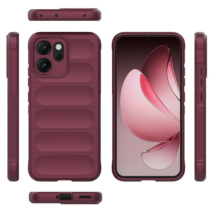 For Oppo Reno14 5G (Global) Case Anti-Drop Soft TPU Rugged Phone Back Cover - Wine Red