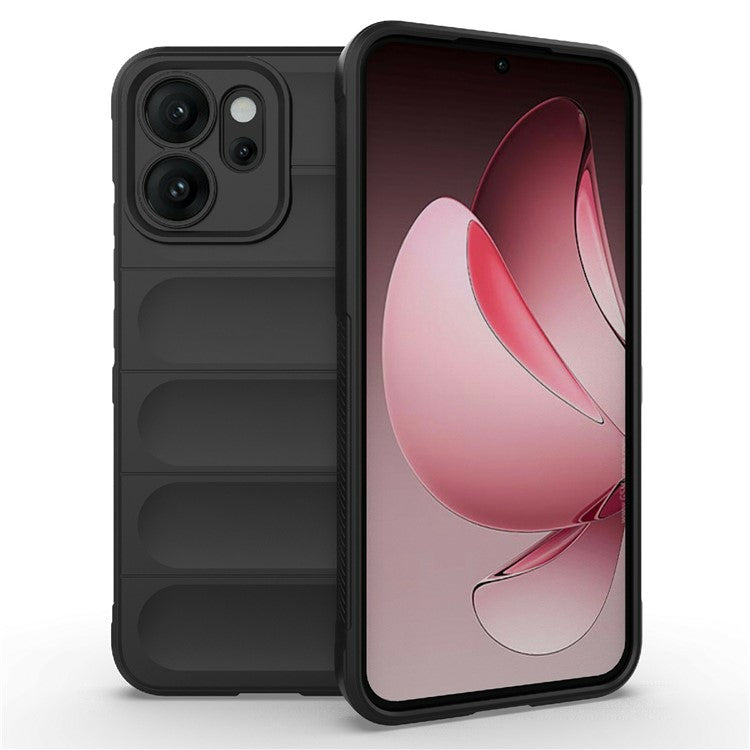 For Oppo Reno14 5G (Global) Case Anti-Drop Soft TPU Rugged Phone Back Cover - Black