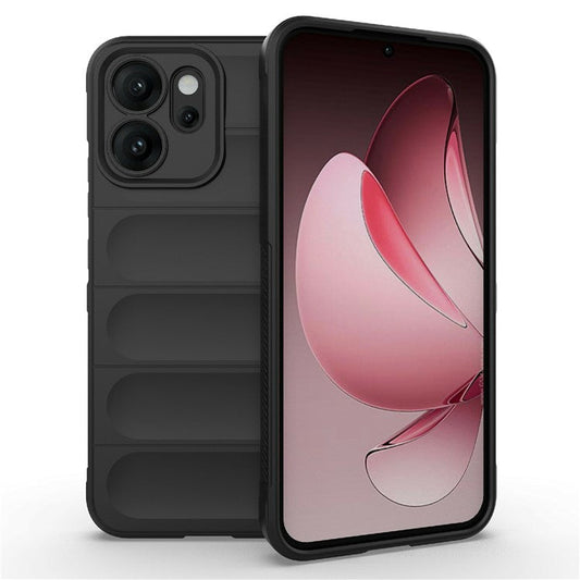 For Oppo Reno14 5G (Global) Case Anti-Drop Soft TPU Rugged Phone Back Cover - Black