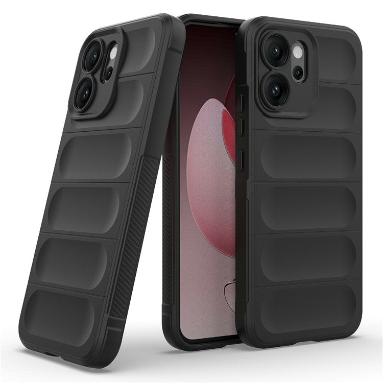 For Oppo Reno14 5G (Global) Case Anti-Drop Soft TPU Rugged Phone Back Cover - Black