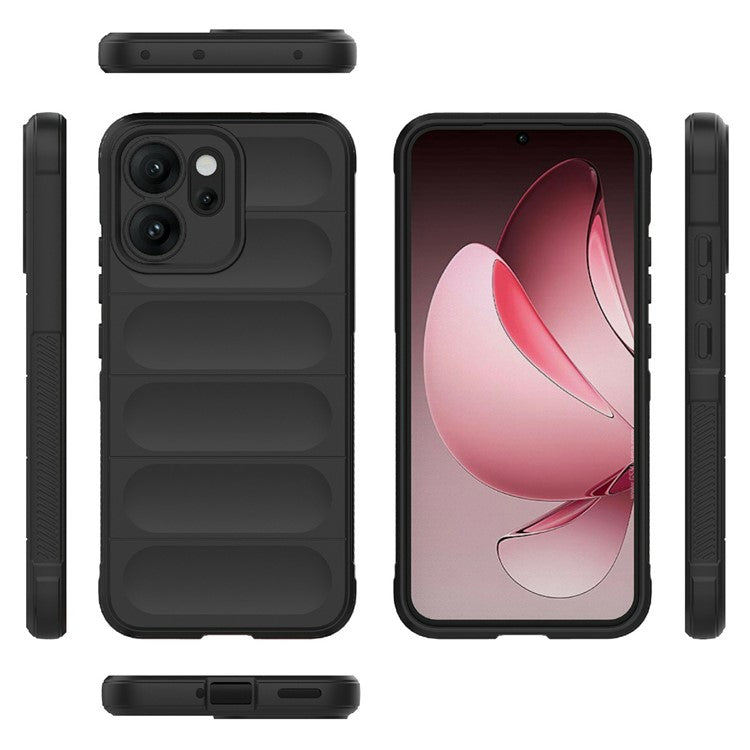 For Oppo Reno14 5G (Global) Case Anti-Drop Soft TPU Rugged Phone Back Cover - Black