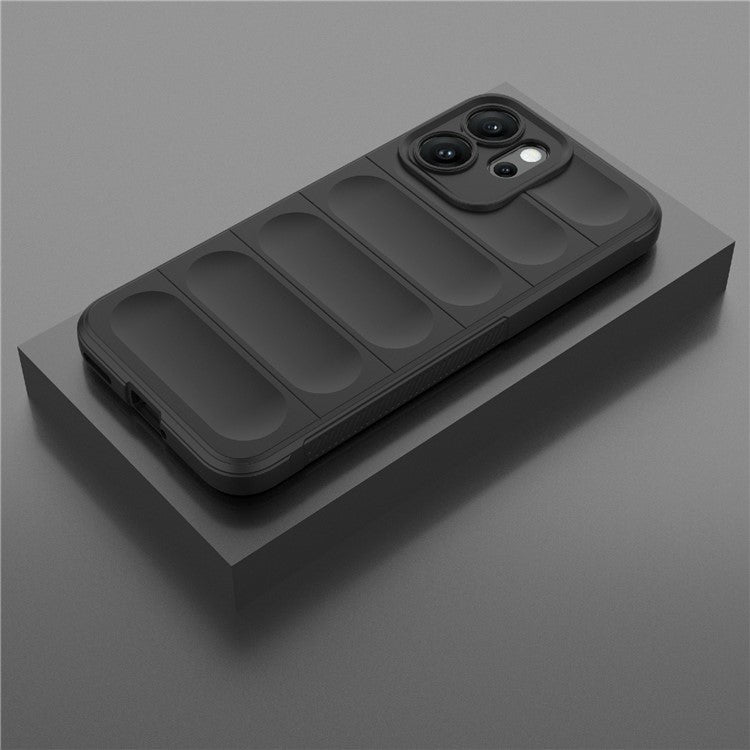 For Oppo Reno14 5G (Global) Case Anti-Drop Soft TPU Rugged Phone Back Cover - Black