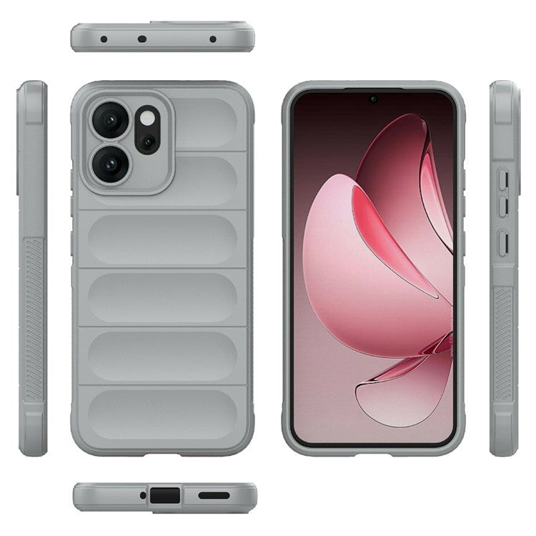 For Oppo Reno14 5G (Global) Case Anti-Drop Soft TPU Rugged Phone Back Cover - Light Grey