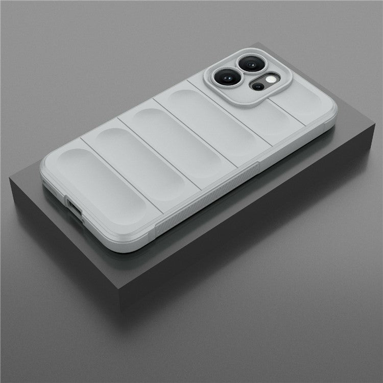 For Oppo Reno14 5G (Global) Case Anti-Drop Soft TPU Rugged Phone Back Cover - Light Grey