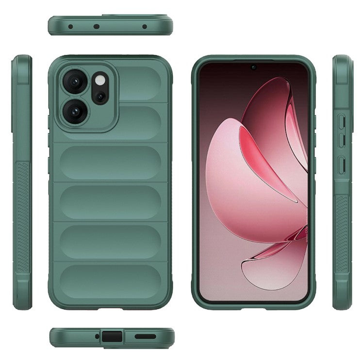 For Oppo Reno14 5G (Global) Case Anti-Drop Soft TPU Rugged Phone Back Cover - Green