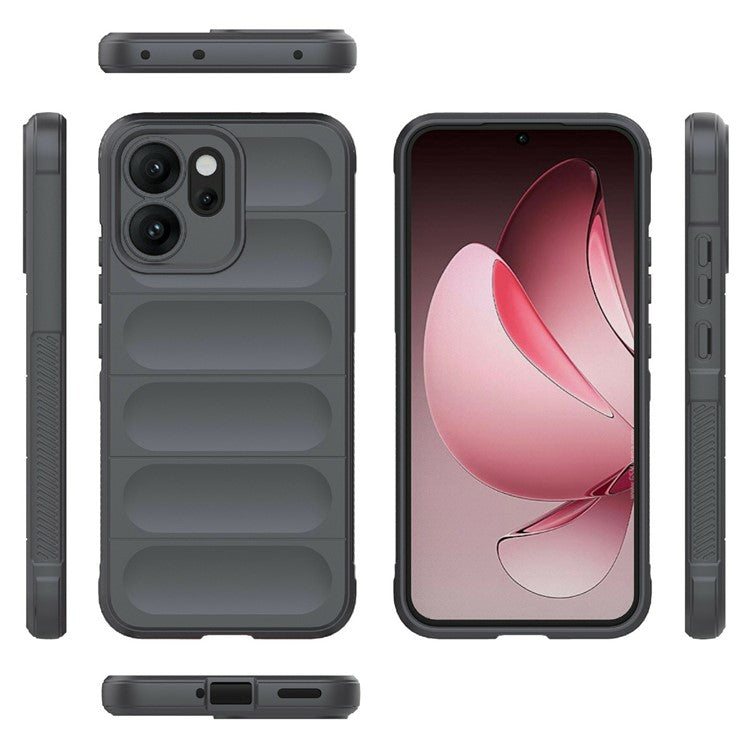 For Oppo Reno14 5G (Global) Case Anti-Drop Soft TPU Rugged Phone Back Cover - Dark Grey