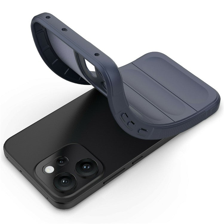 For Oppo Reno14 5G (Global) Case Anti-Drop Soft TPU Rugged Phone Back Cover - Dark Blue