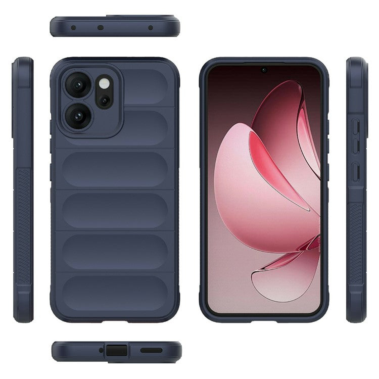 For Oppo Reno14 5G (Global) Case Anti-Drop Soft TPU Rugged Phone Back Cover - Dark Blue