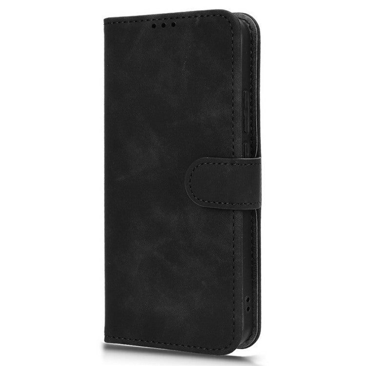 For Oppo Reno14 5G (Global) Leather Case Skin Feel Anti Drop Wallet Flip Phone Cover - Black