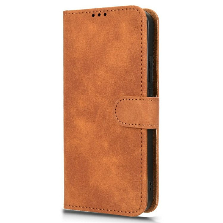 For Oppo Reno14 5G (Global) Leather Case Skin Feel Anti Drop Wallet Flip Phone Cover - Brown