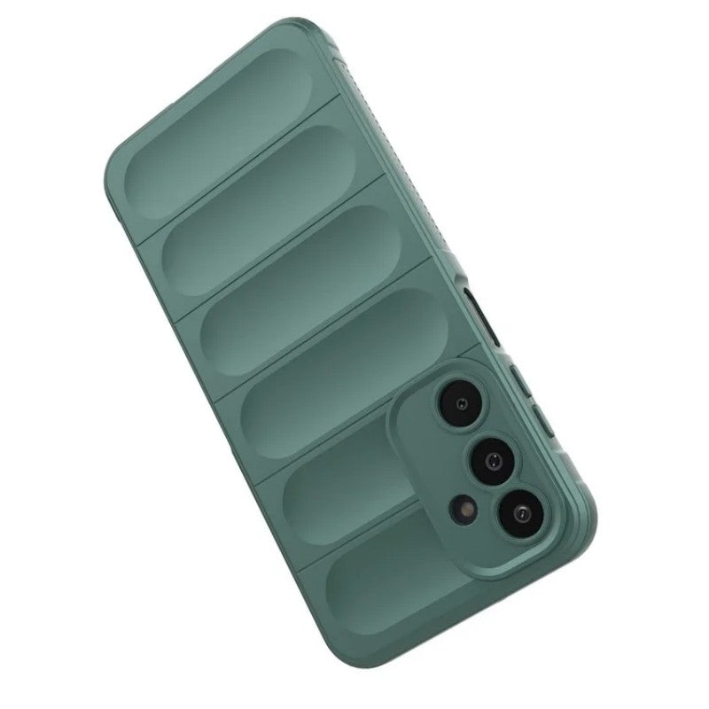 For Samsung Galaxy M16 5G TPU Case WANLONFENG HD Series Anti Slip Phone Cover with Tempered Glass - Army Green