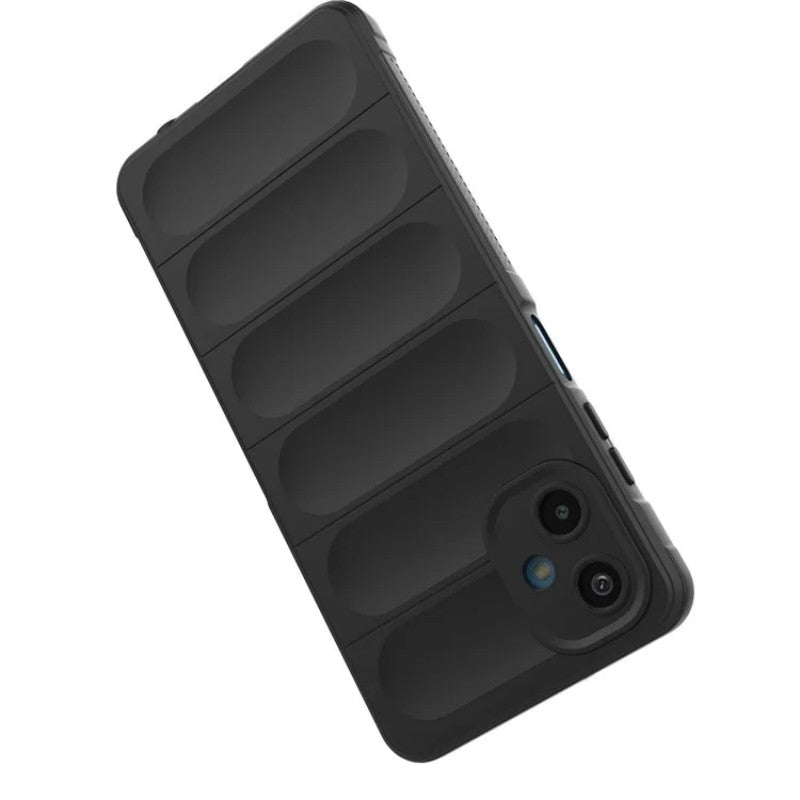 For Samsung Galaxy M06 5G / Galaxy F06 5G TPU Case WANLONFENG HD Series Anti Slip Phone Cover with Tempered Glass - Black