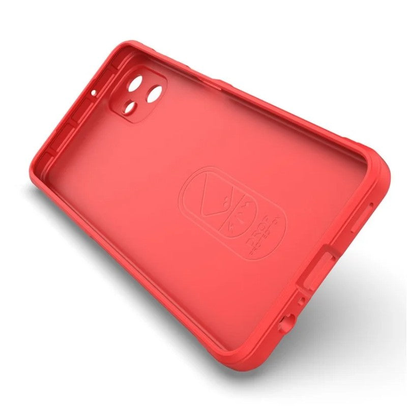 For Samsung Galaxy M06 5G / Galaxy F06 5G TPU Case WANLONFENG HD Series Anti Slip Phone Cover with Tempered Glass - Red