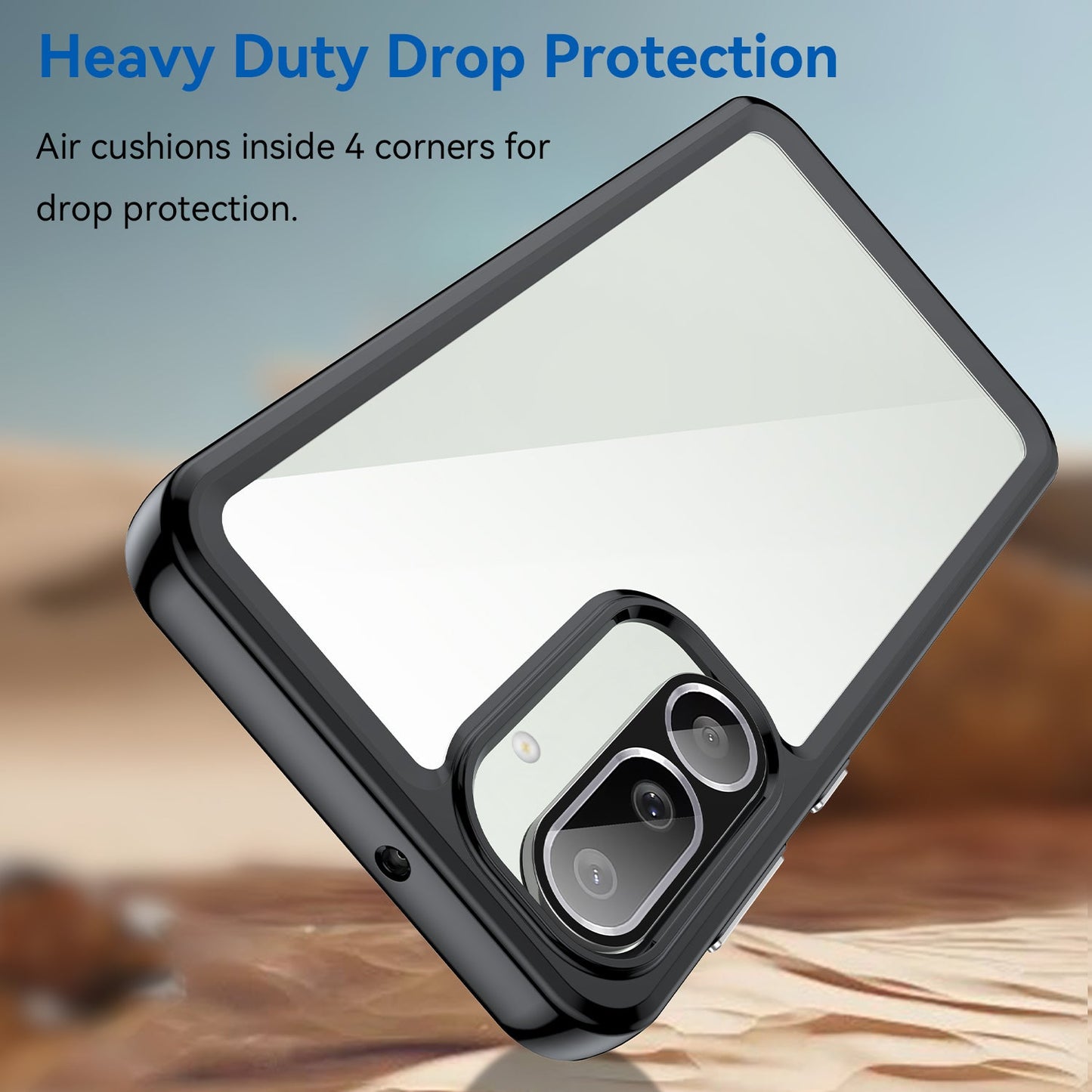 For Samsung Galaxy F56 5G Phone Case WANLONFENG XC Series TPU Acrylic Cover with Tempered Glass (Big Lens Hole) - Black