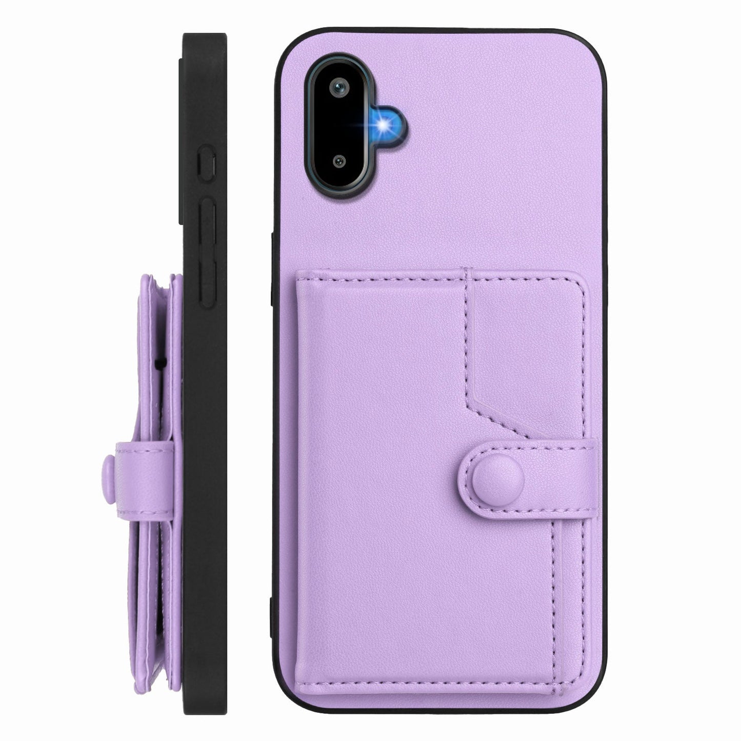 For Samsung Galaxy M06 5G / Galaxy F06 5G Case RFID Blocking Card Holder Kickstand TPU + PU Leather Phone Back Cover - Purple