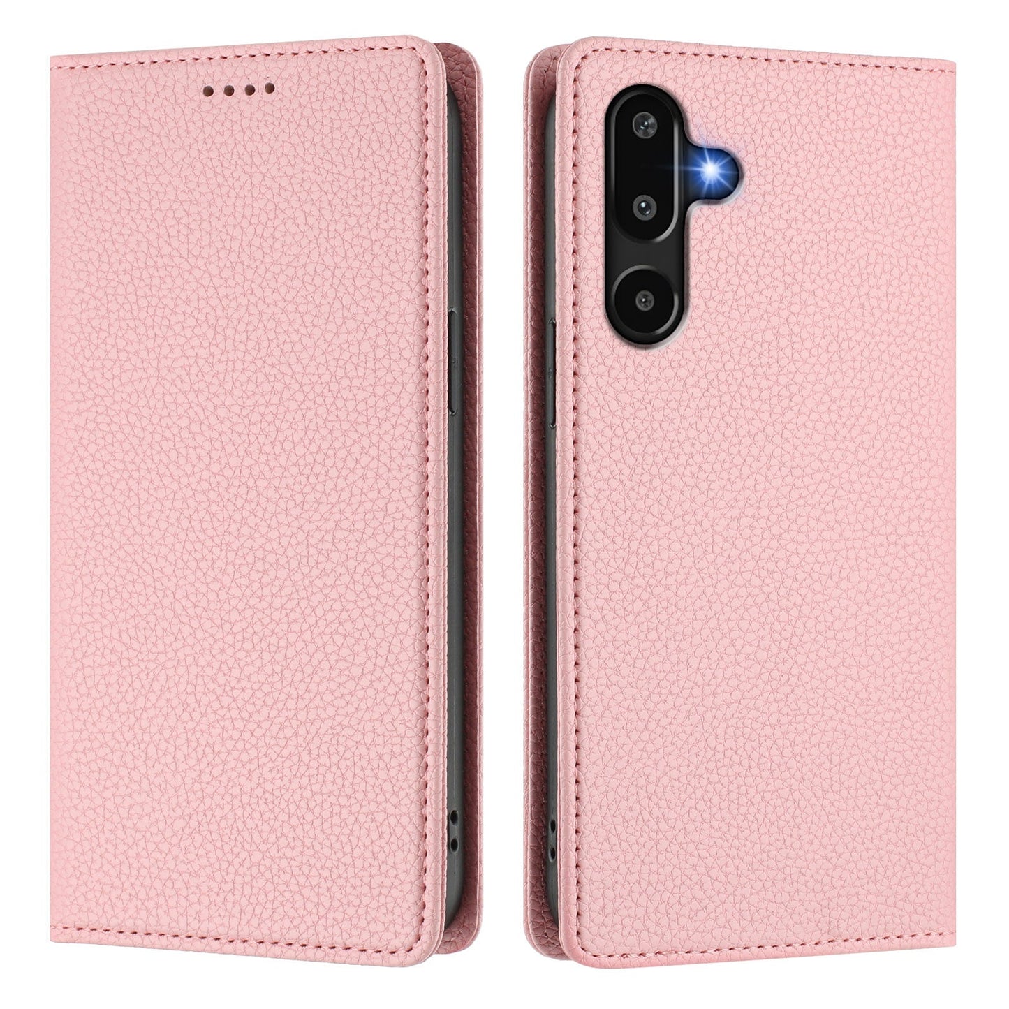 For Samsung Galaxy M16 5G / Galaxy F16 5G Wallet Case RFID Blocking Litchi Texture Leather Mobile Cover - Pink