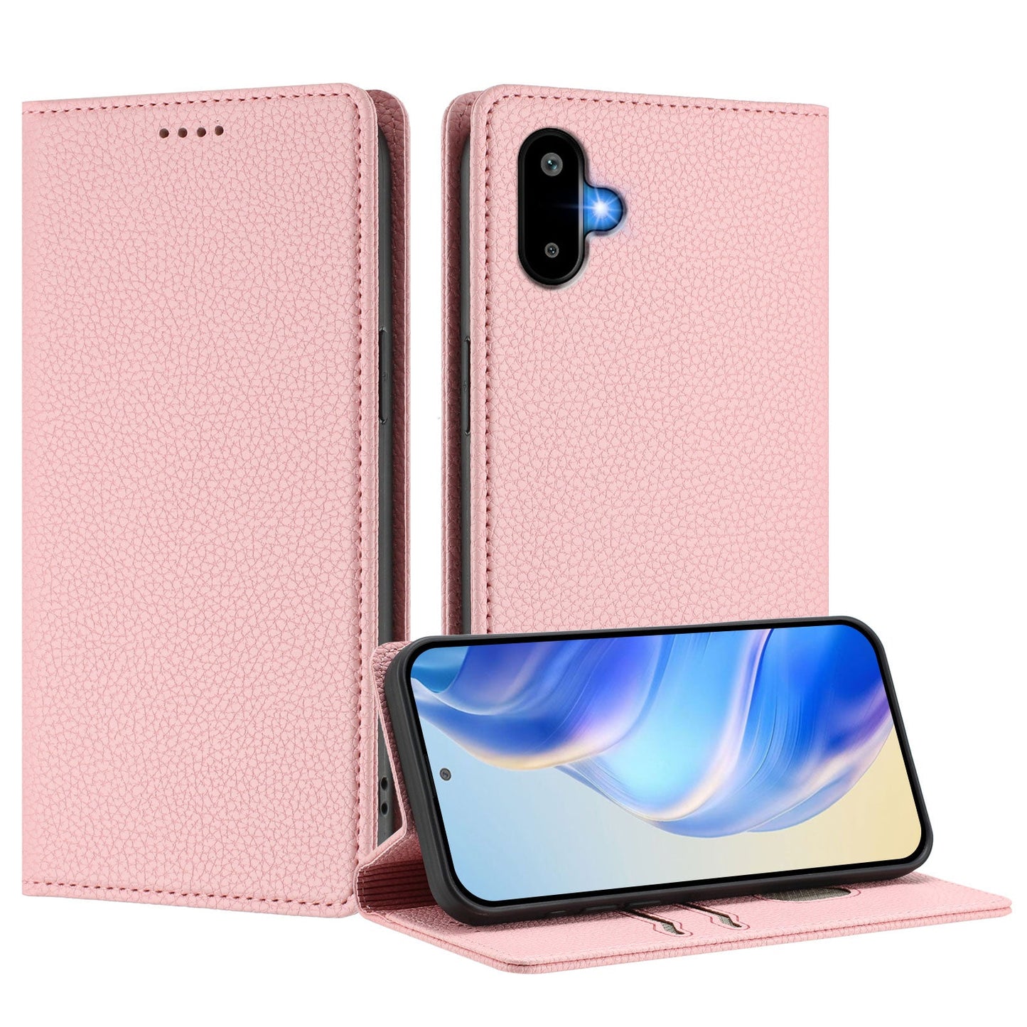 For Samsung Galaxy M06 5G / Galaxy F06 5G Wallet Case RFID Blocking Litchi Texture Leather Mobile Cover - Pink