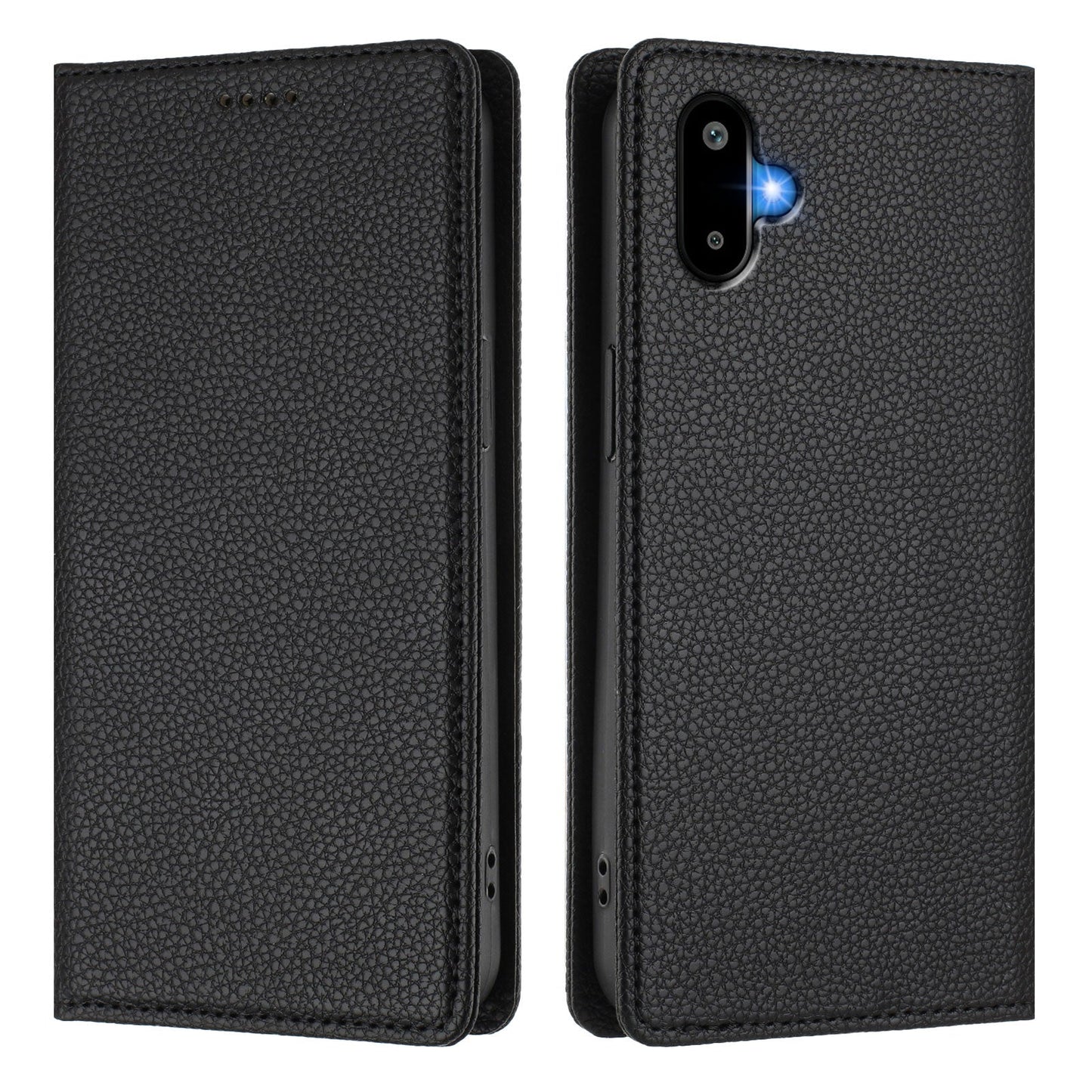 For Samsung Galaxy M06 5G / Galaxy F06 5G Wallet Case RFID Blocking Litchi Texture Leather Mobile Cover - Black
