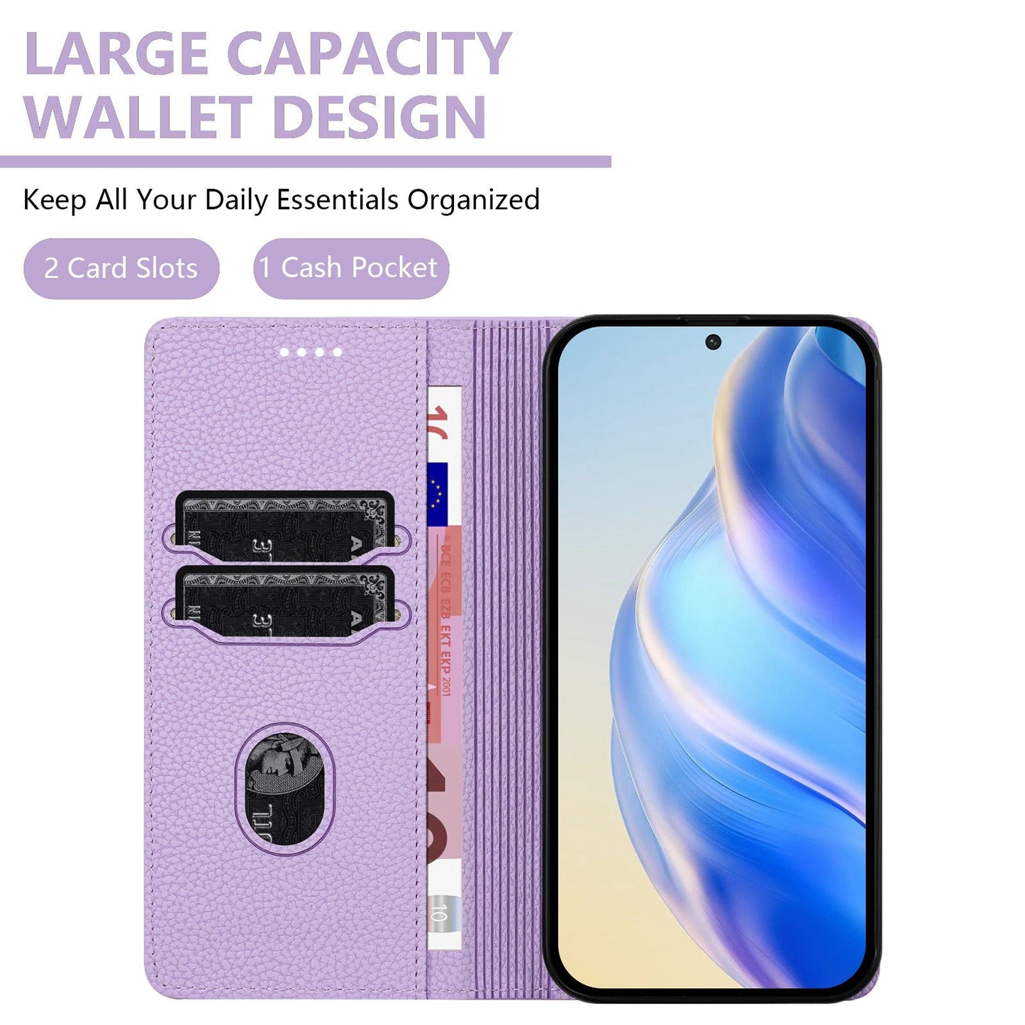 For Samsung Galaxy M06 5G / Galaxy F06 5G Wallet Case RFID Blocking Litchi Texture Leather Mobile Cover - Light Purple
