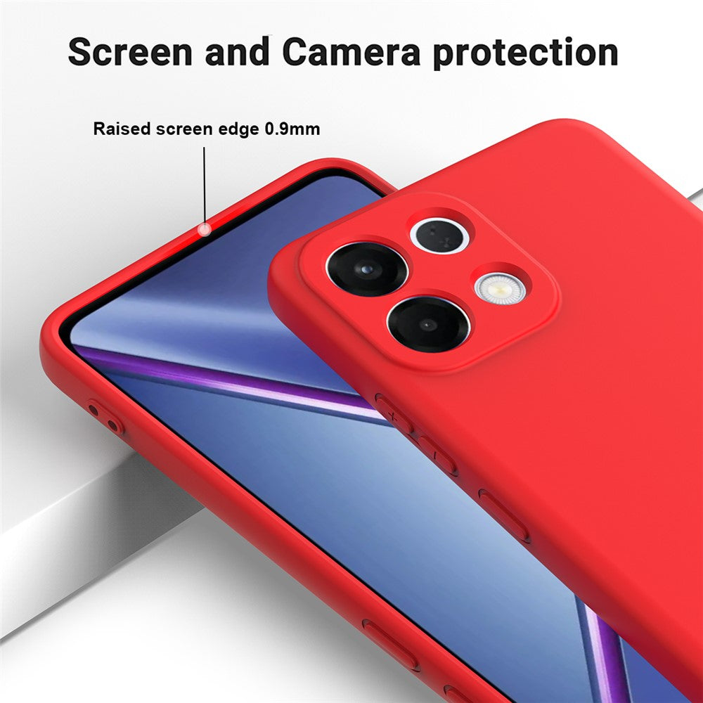 For Oppo K13 5G Liquid Silicone Case Phone Back Cover with Hand Strap - Red