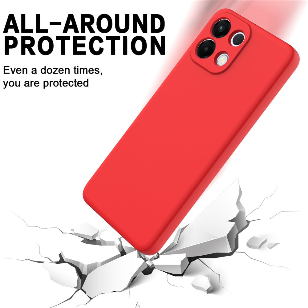 For Oppo K13 5G Liquid Silicone Case Phone Back Cover with Hand Strap - Red