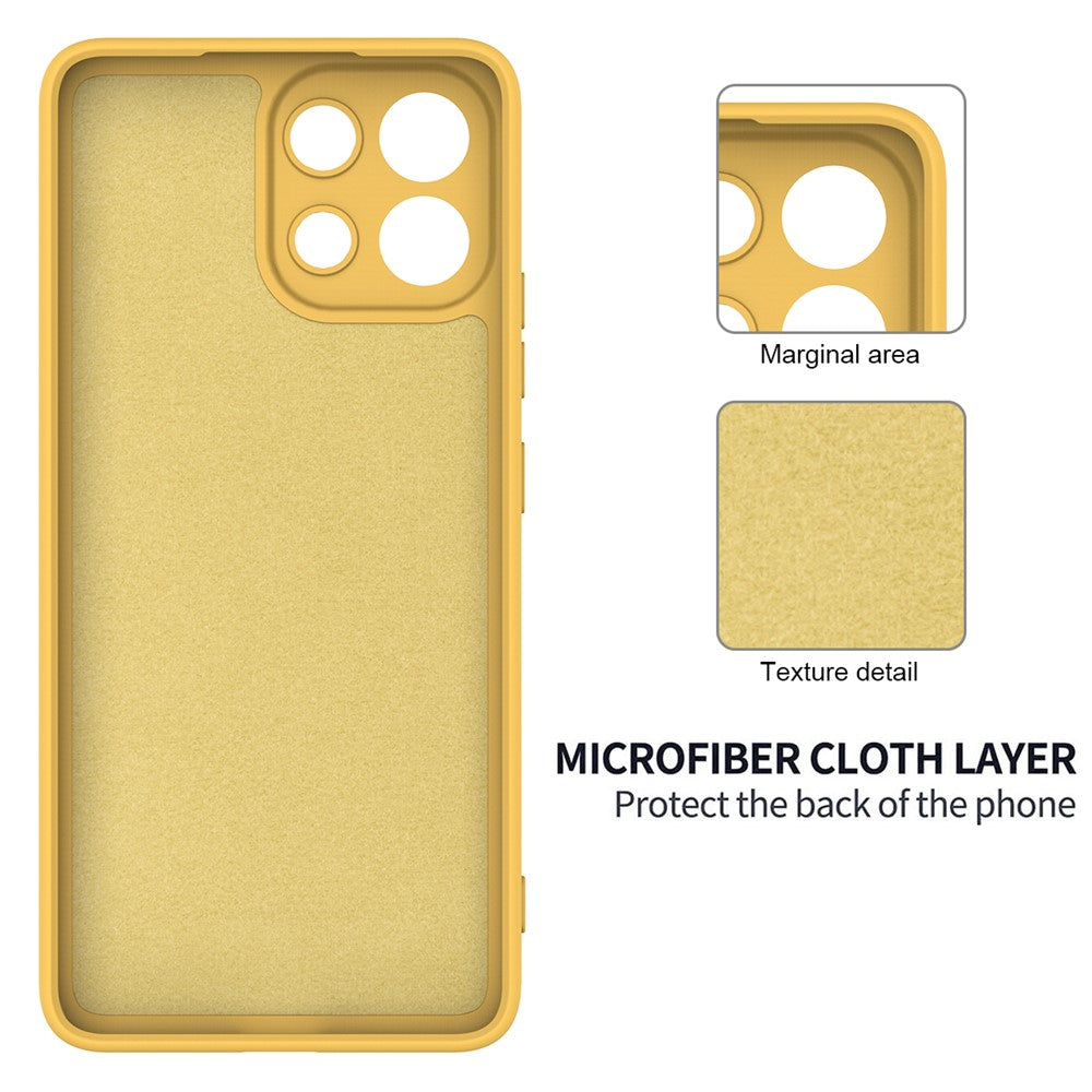 For Oppo K13 5G Liquid Silicone Case Phone Back Cover with Hand Strap - Yellow