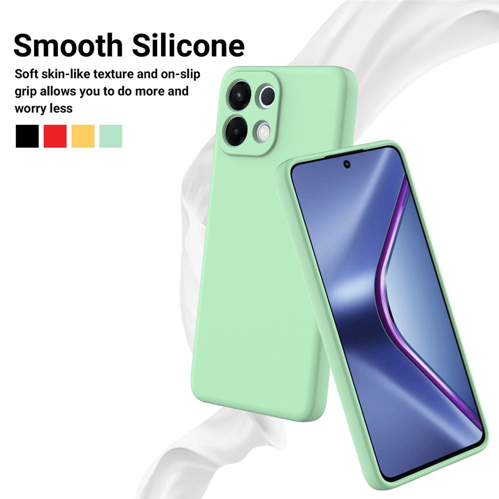 For Oppo K13 5G Liquid Silicone Case Phone Back Cover with Hand Strap - Green