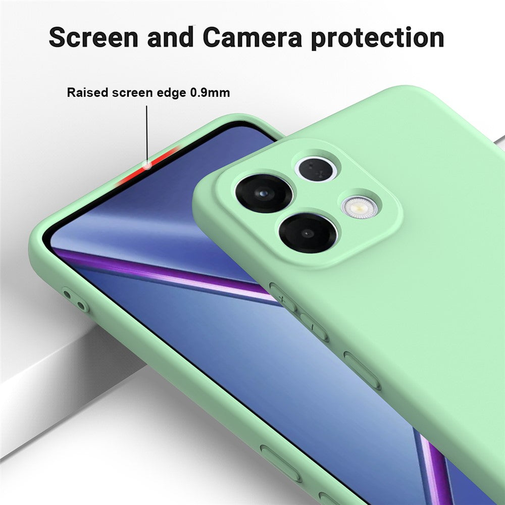 For Oppo K13 5G Liquid Silicone Case Phone Back Cover with Hand Strap - Green