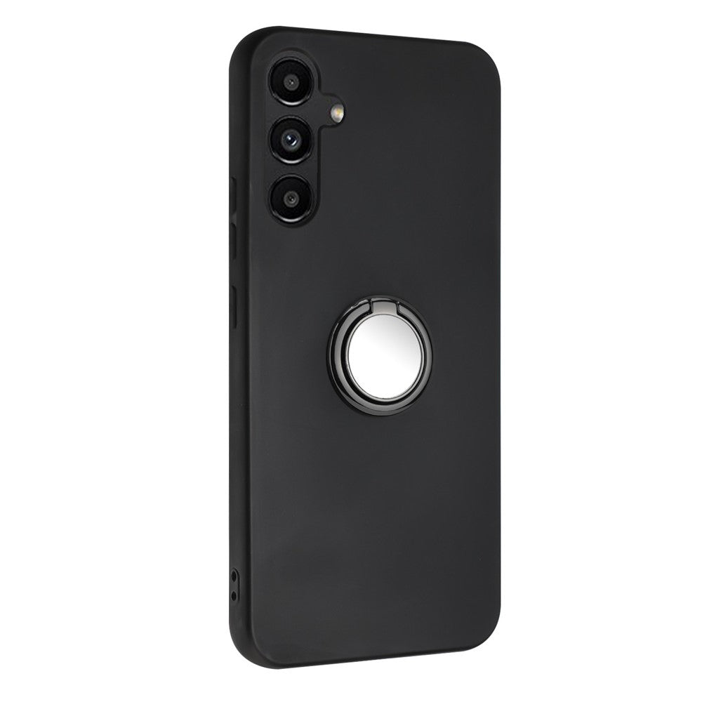 For Samsung Galaxy A17 5G Case Ring Kickstand Soft TPU Matte Phone Cover - Black