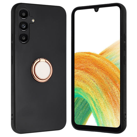 For Samsung Galaxy A17 5G Case Ring Kickstand Soft TPU Matte Phone Cover - Rose Gold