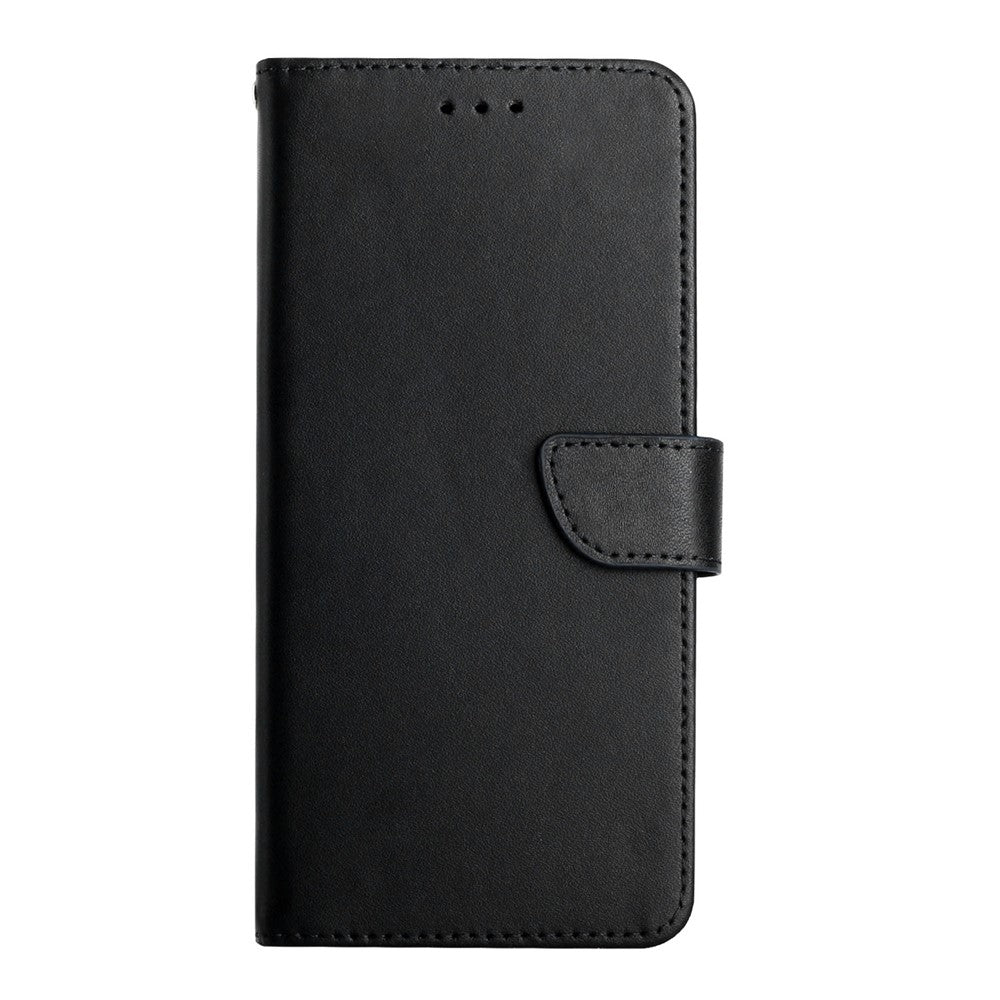 For iPhone 17 Pro Max Case Genuine Cow Leather Phone Cover Nappa Texture - Black
