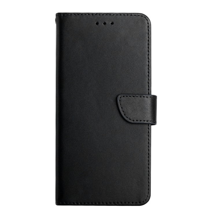 For Oppo Reno14 5G (Global) Case Genuine Cow Leather Phone Cover Nappa Texture - Black