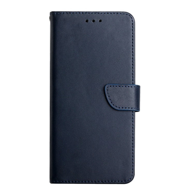 For Oppo Reno14 5G (Global) Case Genuine Cow Leather Phone Cover Nappa Texture - Blue