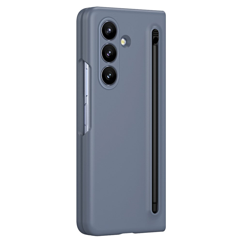 For Samsung Galaxy Z Fold7 5G Phone Case with Tempered Glass Film Hard PC Back Cover with Stylus - Dark Grey